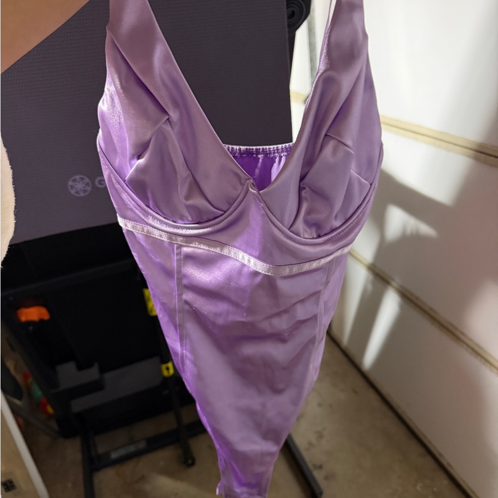 Elegant Purple Satin Lingerie